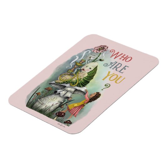 Cute Pink Caterstyle in Alice in Wonderland Art Magneet (Linkerzijde)