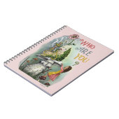 Cute Pink Caterstyle in Alice in Wonderland Art Notitieboek (Linkerzijde)