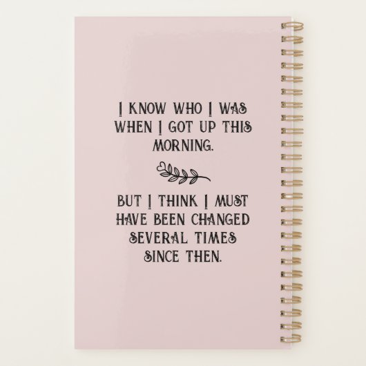 Cute Pink Caterstyle in Alice in Wonderland Art Planner (Achterkant)