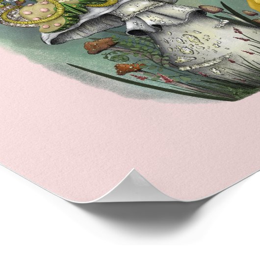 Cute Pink Caterstyle in Alice in Wonderland Art Poster (Hoek)