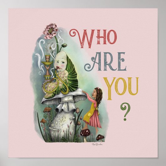 Cute Pink Caterstyle in Alice in Wonderland Art Poster (Voorkant)