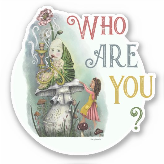 Cute Pink Caterstyle in Alice in Wonderland Art Sticker (Voorkant)