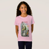 Cute Pink Caterstyle in Alice in Wonderland Art T-shirt (Voorkant volledig)
