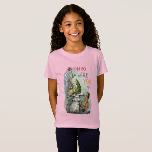 Cute Pink Caterstyle in Alice in Wonderland Art T-shirt (Voorkant volledig)