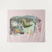 Cute Pink Caterstyle in Alice in Wonderland Art Wandkleed (Voorkant (horizontaal))