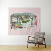 Cute Pink Caterstyle in Alice in Wonderland Art Wandkleed (In Situ (horizontaal))