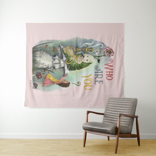 Cute Pink Caterstyle in Alice in Wonderland Art Wandkleed (In Situ (horizontaal))