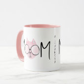 Cute Pink Cat's Mother Mothers Day Personalized Mok (Voorkant links)