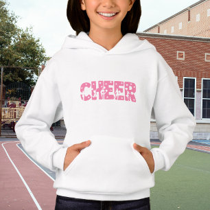 Cute Pink Cheer Typography Cheerleader Silhouette