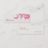 Cute Pink Cherry Blossom Floral Natuur Mini Visitekaartje (Voorkant / Achterkant)