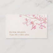Cute Pink Cherry Blossom Floral Natuur Visitekaartje (Voorkant)