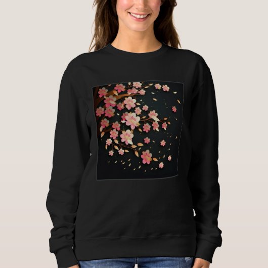 Cute Pink Cherry Blossom Illustration Flowers Mini Trui (Voorkant)