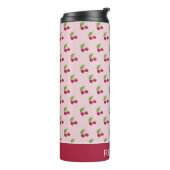 Cute Pink Cherry Pattern Personalised Thermosbeker (Gedraaid links)