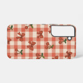 "Cute Pink Cherry Pattern Samsung Galaxy S22 Case  Hoesje (Achterkant horizontaal)