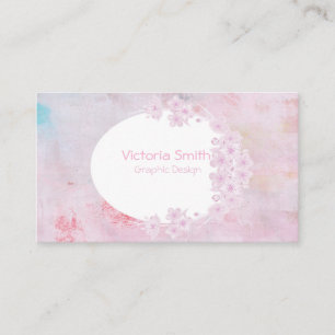 Cute Pink Cherryblossoms Flower Floral Spring Visitekaartje