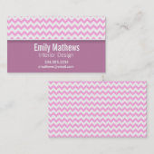 Cute Pink Chevron Visitekaartje (Voorkant / Achterkant)