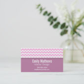 Cute Pink Chevron Visitekaartje (Staand voorkant)