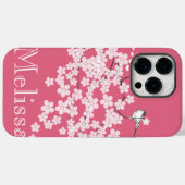 Cute Pink  Chickadee Cherry Blossom Case-Mate iPhone Case (Achterkant (horizontaal))