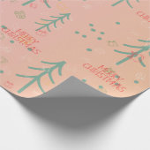 Cute Pink Christmas Cadeaupapier (Hoek)