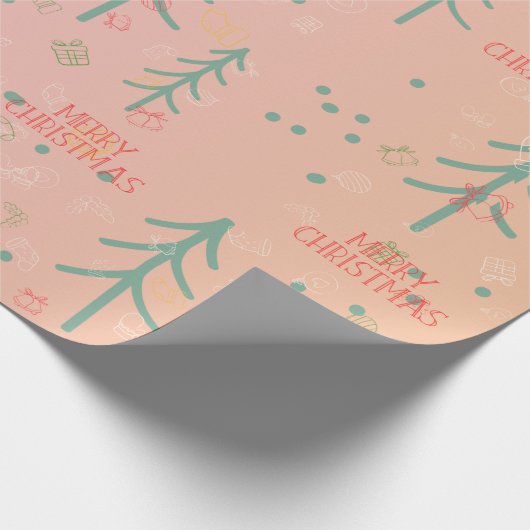 Cute Pink Christmas Cadeaupapier (Hoek)