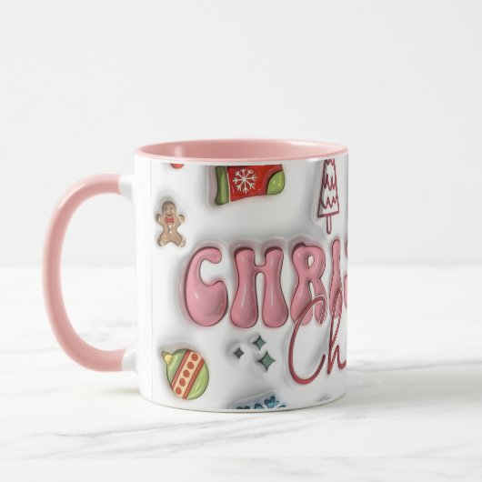 Cute Pink Christmas Cheer Mug Mok (Links)
