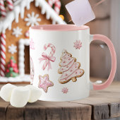 Cute Pink Christmas gingerbread Cookies Name Mok