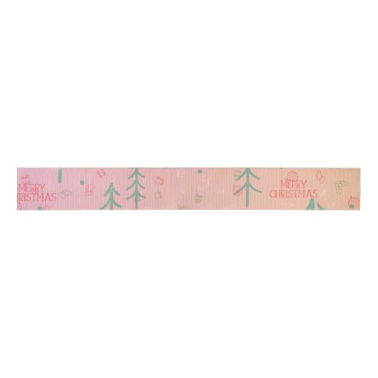 Cute Pink Christmas Grosgrain Lint (Voorkant)