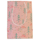 Cute Pink Christmas Medium Cadeauzakje (Voorkant)