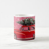 “Cute Pink Christmas Mug – Red Car & Tree Holiday  Koffiemok (Center)