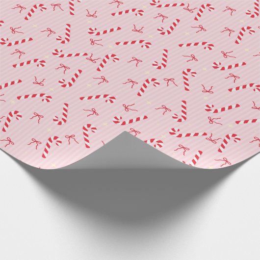Cute Pink Christmas pattern - Candy Cane- Seamless Cadeaupapier (Hoek)