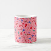 “Cute Pink Christmas Pattern Mug – Festive Holiday Koffiemok (Center)