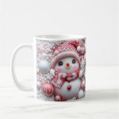 Cute Pink Christmas Snowman Mug | Cozy Winter Mug Koffiemok (Links)