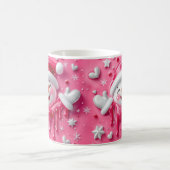 Cute Pink Christmas Snowman Mug Koffiemok (Center)
