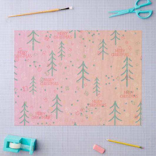 Cute Pink Christmas Tissuepapier (Craft)