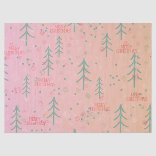 Cute Pink Christmas Tissuepapier (Voorkant)