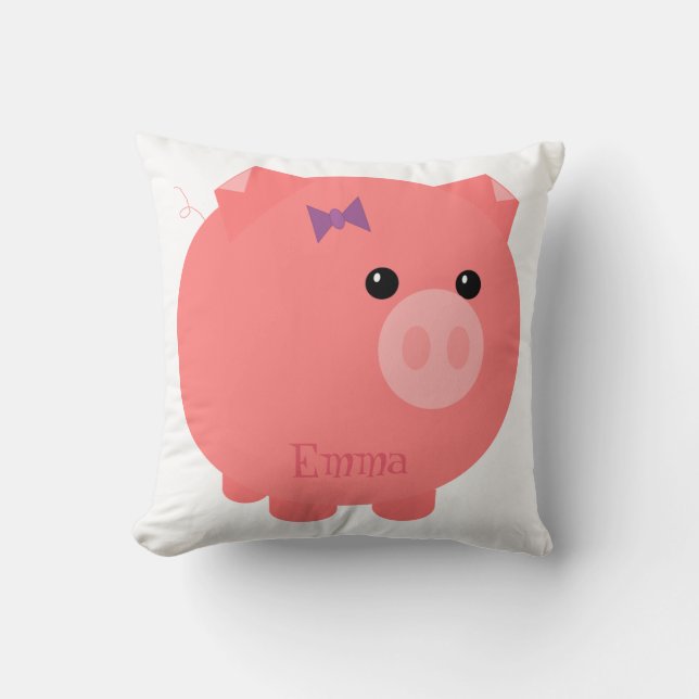 Cute Pink Chubby Pig Pillow Kussen (Voorkant)