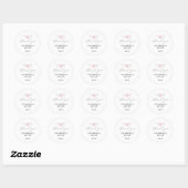 Cute Pink Clothesline Baby shower Hartelijk dank Ronde Sticker (Vel)