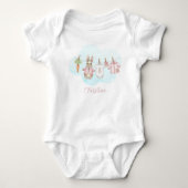 Cute Pink Clothesline Peter the Rabbit  Romper (Voorkant)