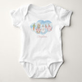 Cute Pink Clothesline Peter the Rabbit  Romper (Voorkant)