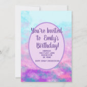 Cute Pink Clouds Monogram Kaart (Achterkant)