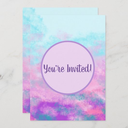 Cute Pink Clouds Monogram Kaart (Voorkant / Achterkant)