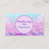 Cute Pink Clouds Monogram Visitekaartje (Achterkant)