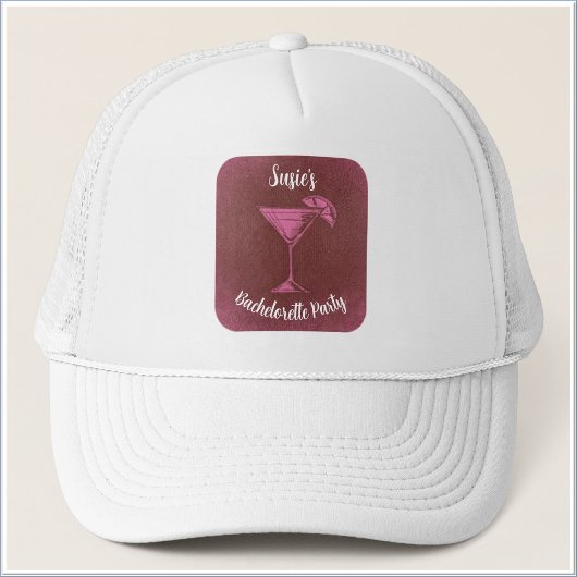 Cute Pink Cocktail Celebration Trucker Pet