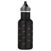 Cute Pink Cocktail Patroon Custom Text Black Waterfles (Rechts)