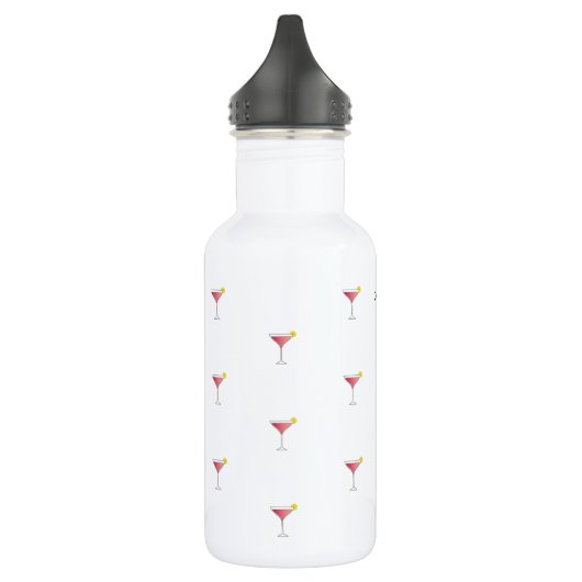 Cute Pink Cocktail Pattern Custom Text White Waterfles (Links)