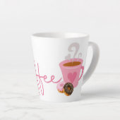 Cute Pink Coffee Mug Latte Mok (Rechterhoek)