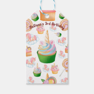 Cute Pink Colorful Girl Cupcake Unicorn Birthday Cadeaulabel