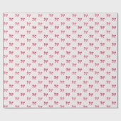 Cute Pink Coquette Bow Birthday Party Cadeaupapier (Vlak)
