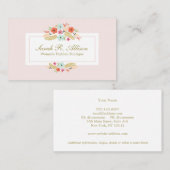 Cute Pink Country Flowers  Floral Boutique Visitekaartje (Voorkant / Achterkant)