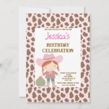 Cute Pink Cowgirl Birthday